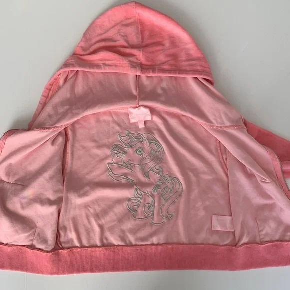 DOLLS KILL ‘MY LITTLE PONY’ PINK CROPPED ZIP UP HOODIE•JR’s Medium - Picture 10 of 12
